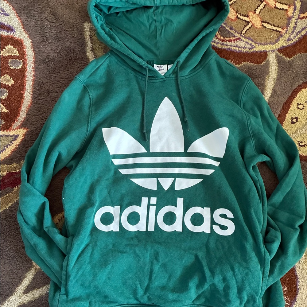 Adidas Green Hoodie with White Logo